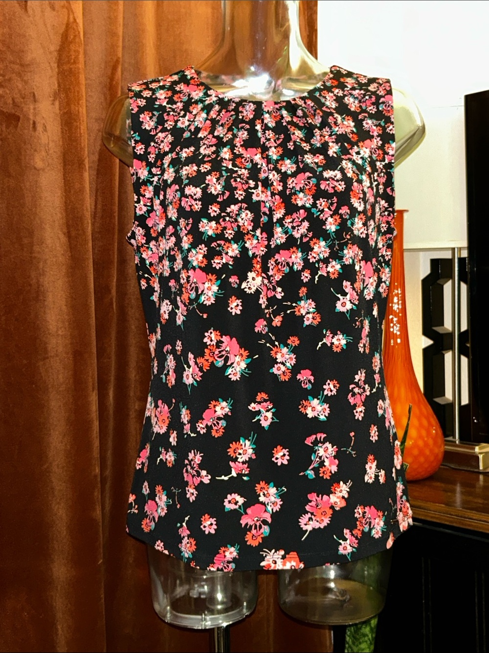 Calvin Klein Black Floral Sleeveless Camisole